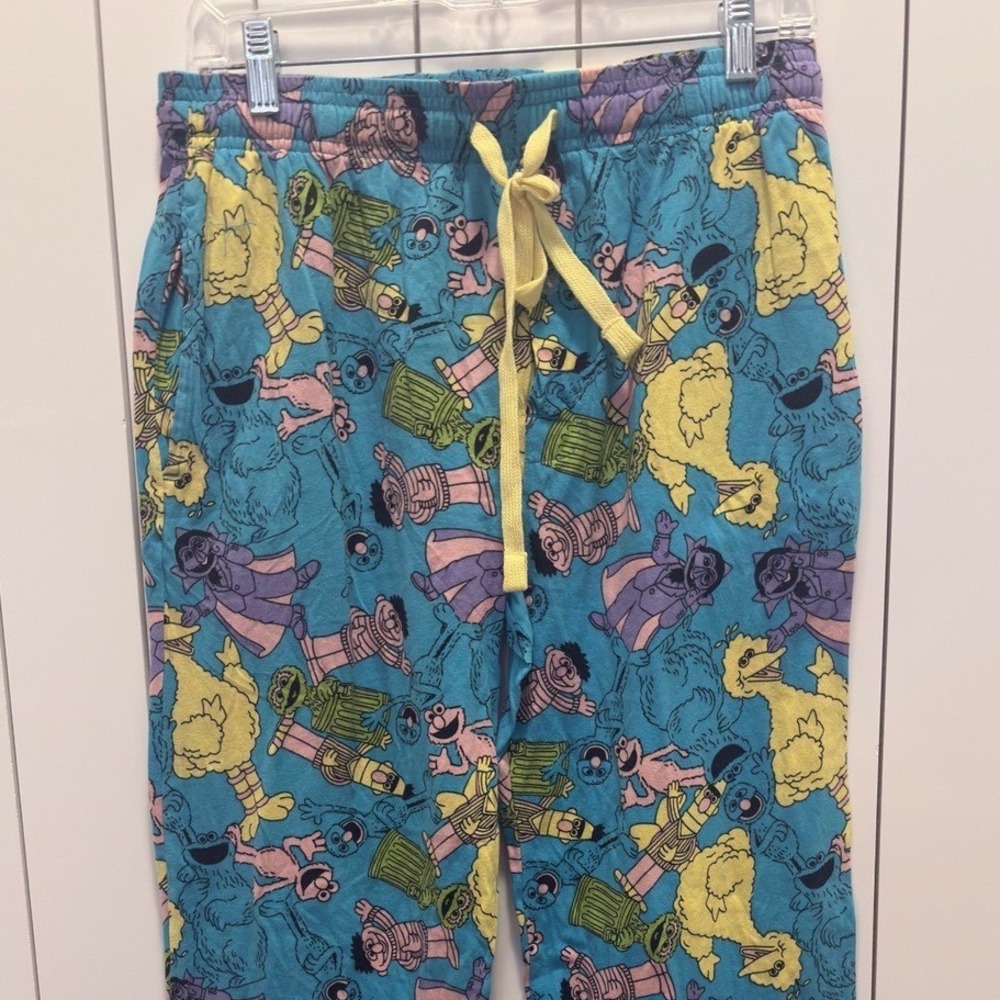 Nostalgia Sesame Street Retro Pajama Pants Unisex Small Kidcore PBS Pop Culture